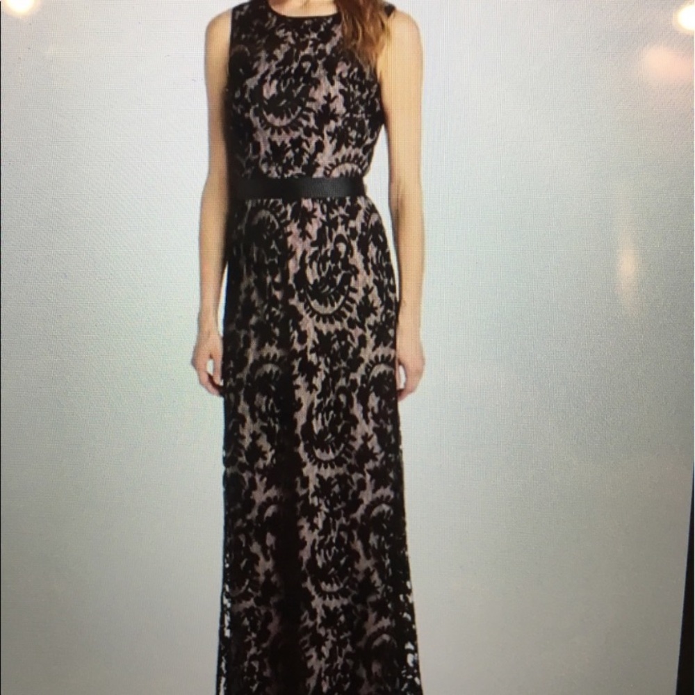 Adrianna Papell black lace dress